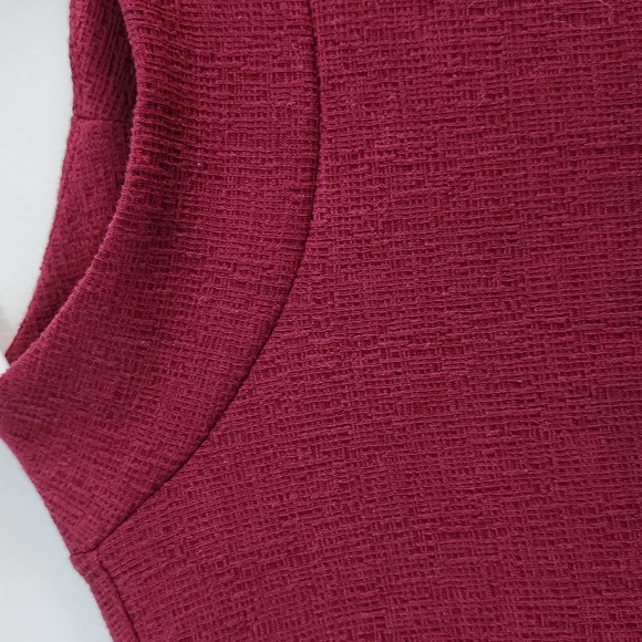 Old Navy Women's Long Sleeve Mock Neck Top, Burgandy, Weave Pattern - Picture 2 of 5
